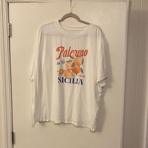 SHEIN White Palermo Sicilia Graphic Tee